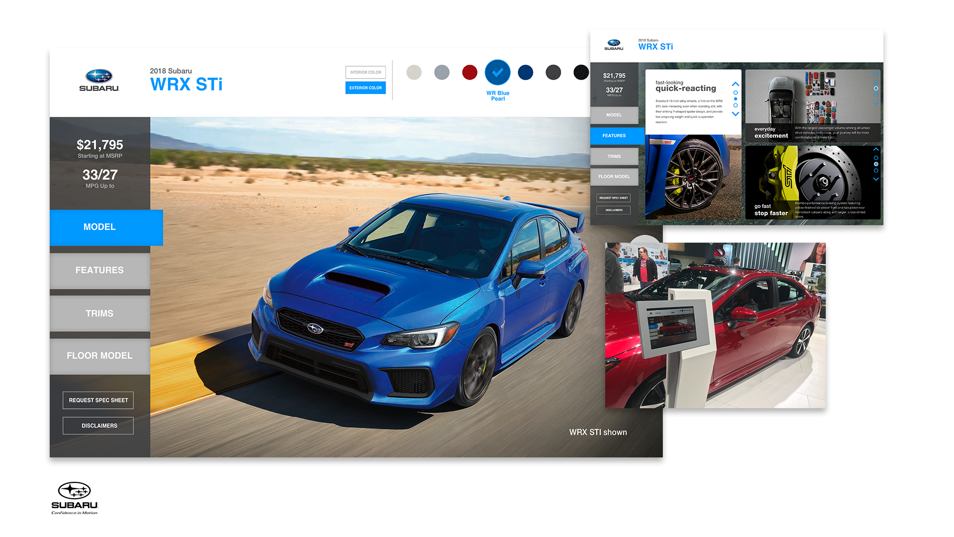 Subaru Wheelstand app showcase on the show floor