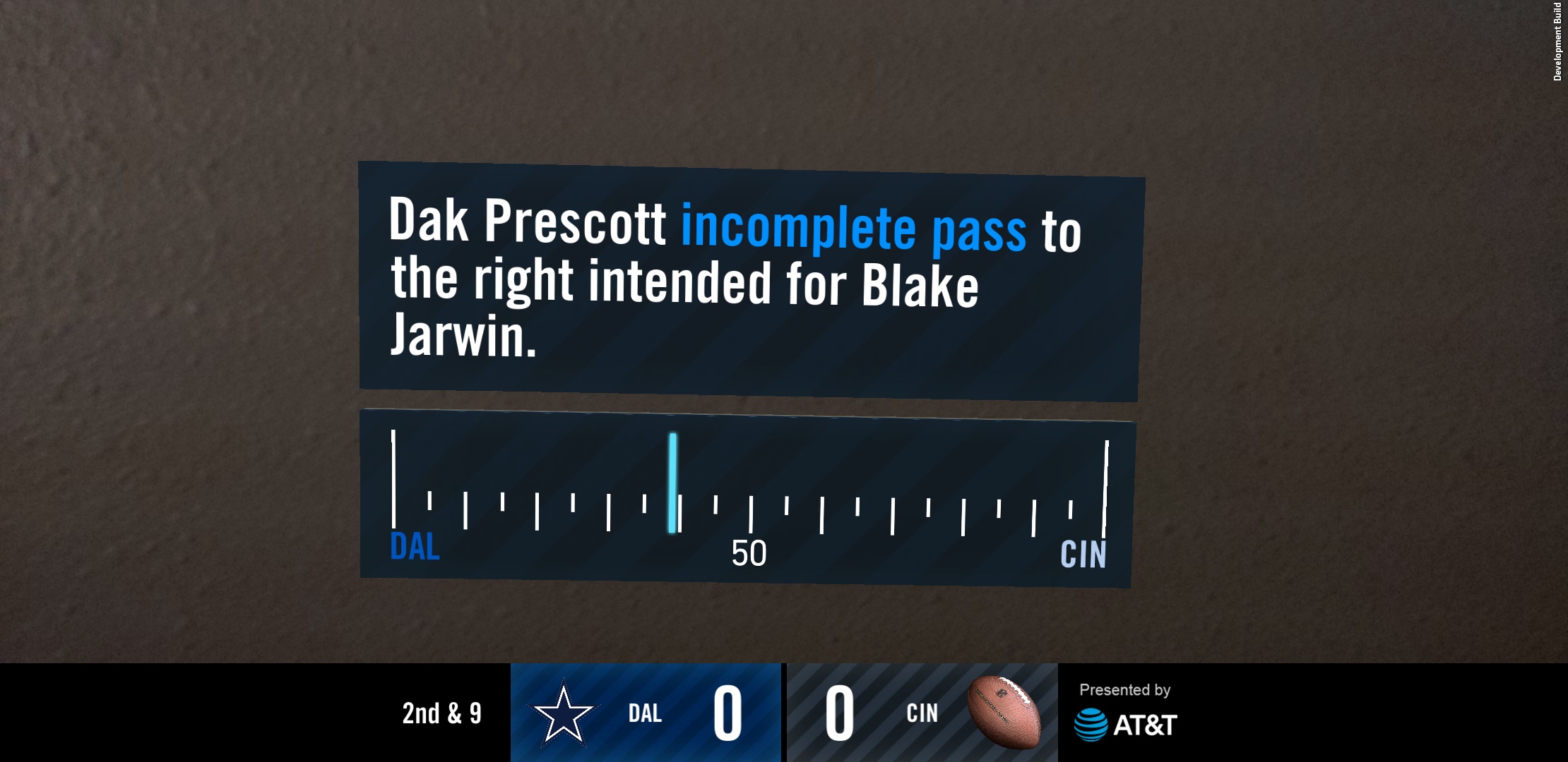 NFL Starview AR generic stat display